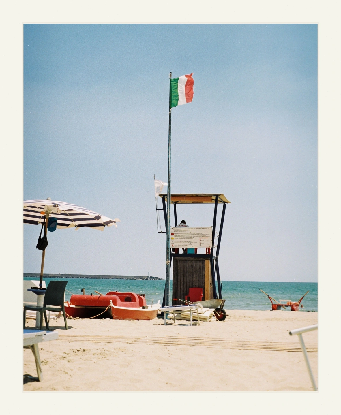 Strandfoto mit weißem Fotopapierrand
